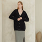 Maxi cardigan con scollo a V in misto cashmere