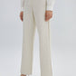 Pantaloni in tweed a vita alta color crema