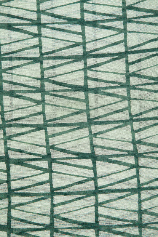 Sciarpa stampata geometrica in lana e modal