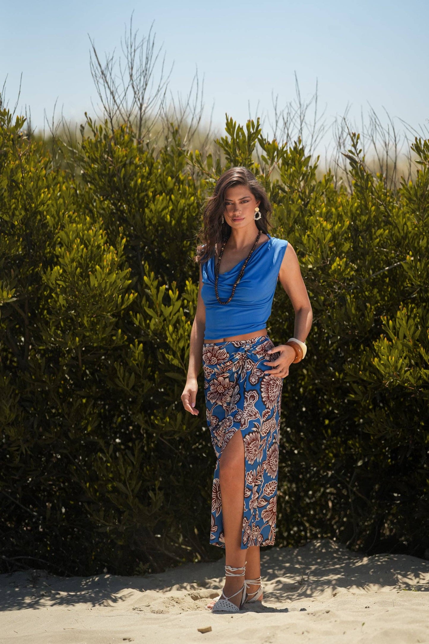 Gonna midi con spacco laterale