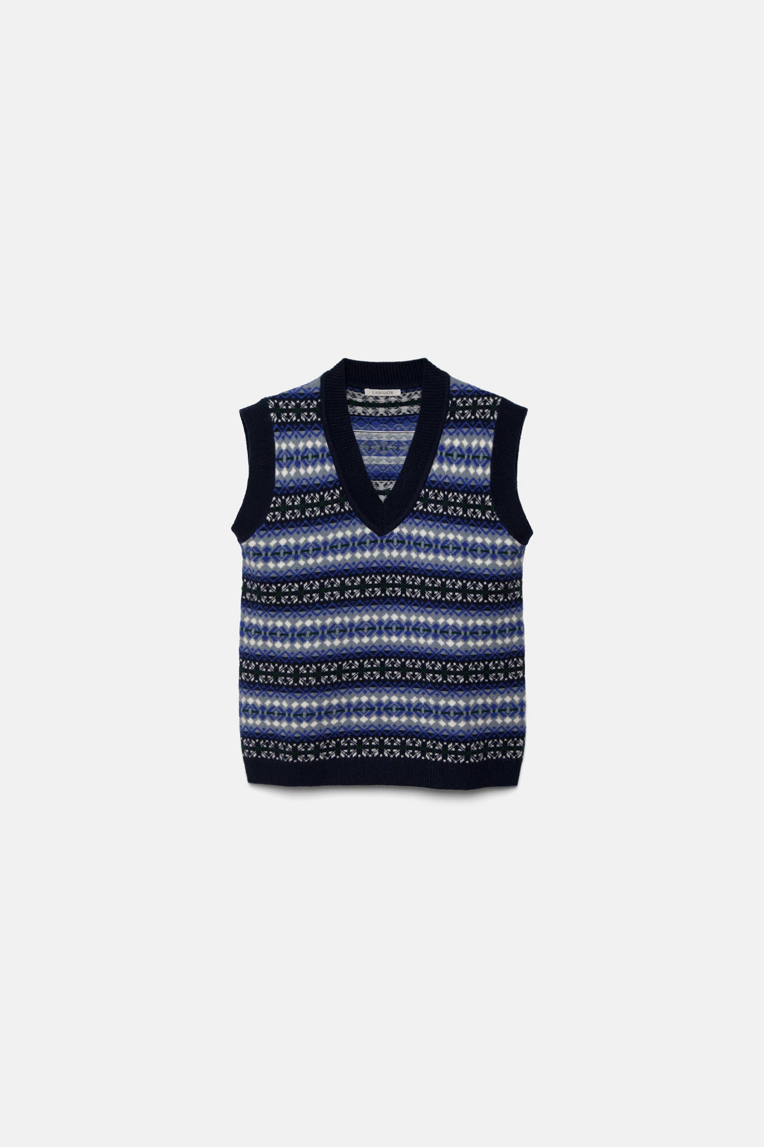 Gilet in maglia jacquard con motivo geometrico