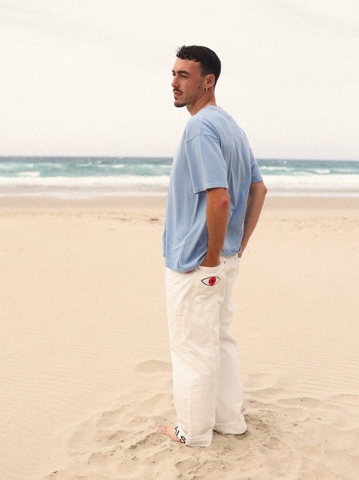T-shirt basic oversize blu reale