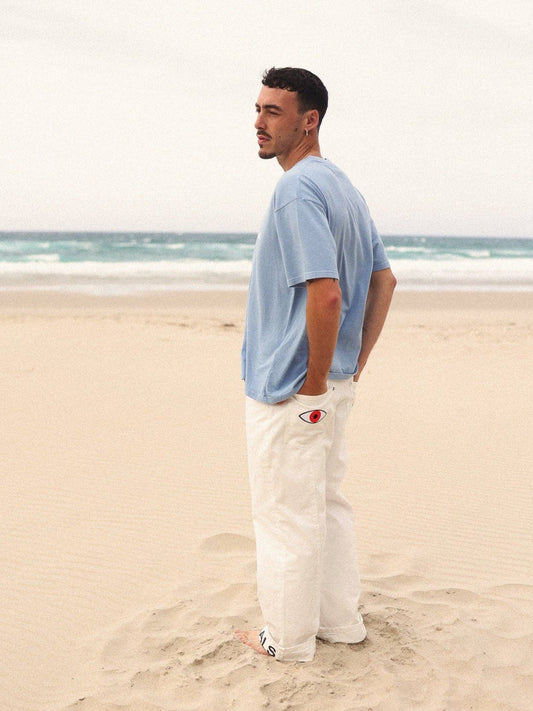 T-shirt basic oversize blu reale