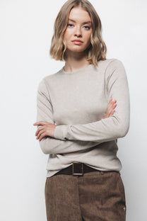 Maglione in maglia rasata con girocollo
