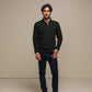Maglione polo in maglia con zip da uomo