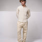 Pantaloni in lino misto cotone con vita elasticizzata