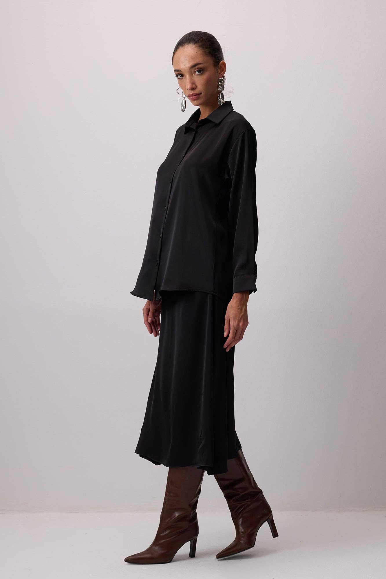 Camicia essenziale in raso