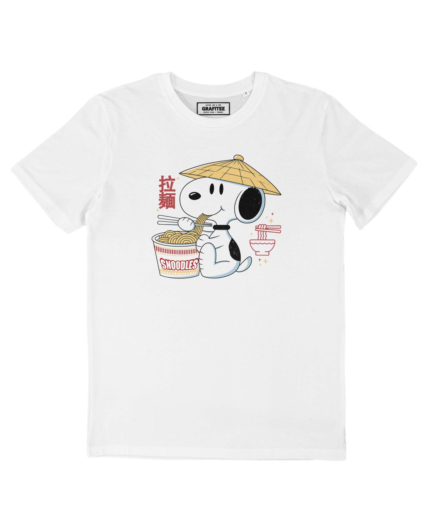 T-shirt unisex bianca con stampa food giapponese
