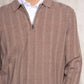Maglione polo da uomo a coste con zip