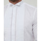 Camicia bianca slim fit da smoking con plastron e polsini gemelli