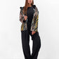 Giacca con cappuccio jacquard multicolor