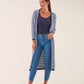 Cardigan lungo a righe in cotone Baras