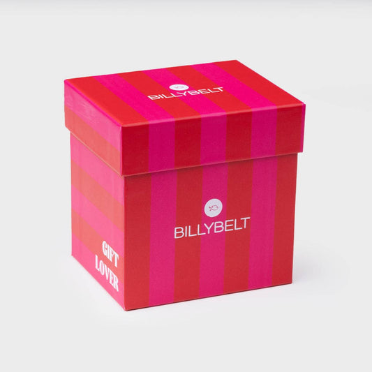Scatola regalo duo a righe rosse e rosa