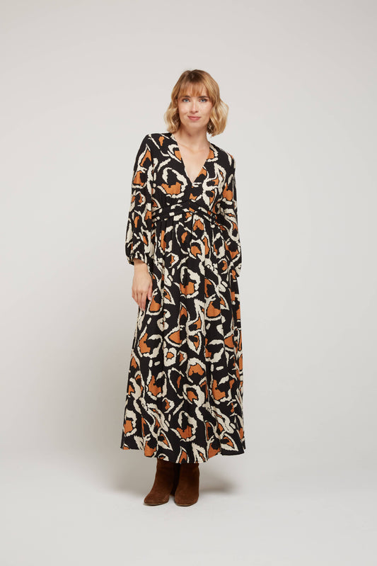 Abito nero Heart in lana con applicazione di paillettes