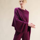 Poncho asimmetrico in misto cashmere