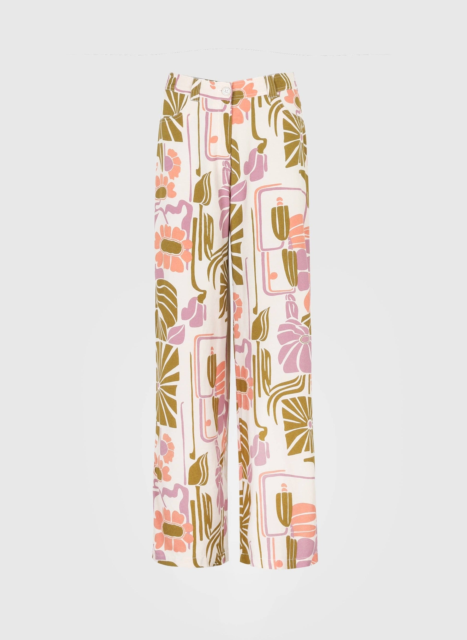Pantaloni Phoebe flare a vita alta ecru