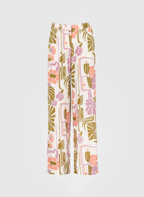 Pantaloni Phoebe flare a vita alta ecru