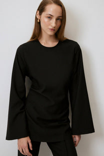 Blusa in crêpe con incrocio