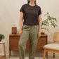 T-shirt boxy in cotone riciclato color tartufo