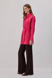 Camicia in popeline con cintura
