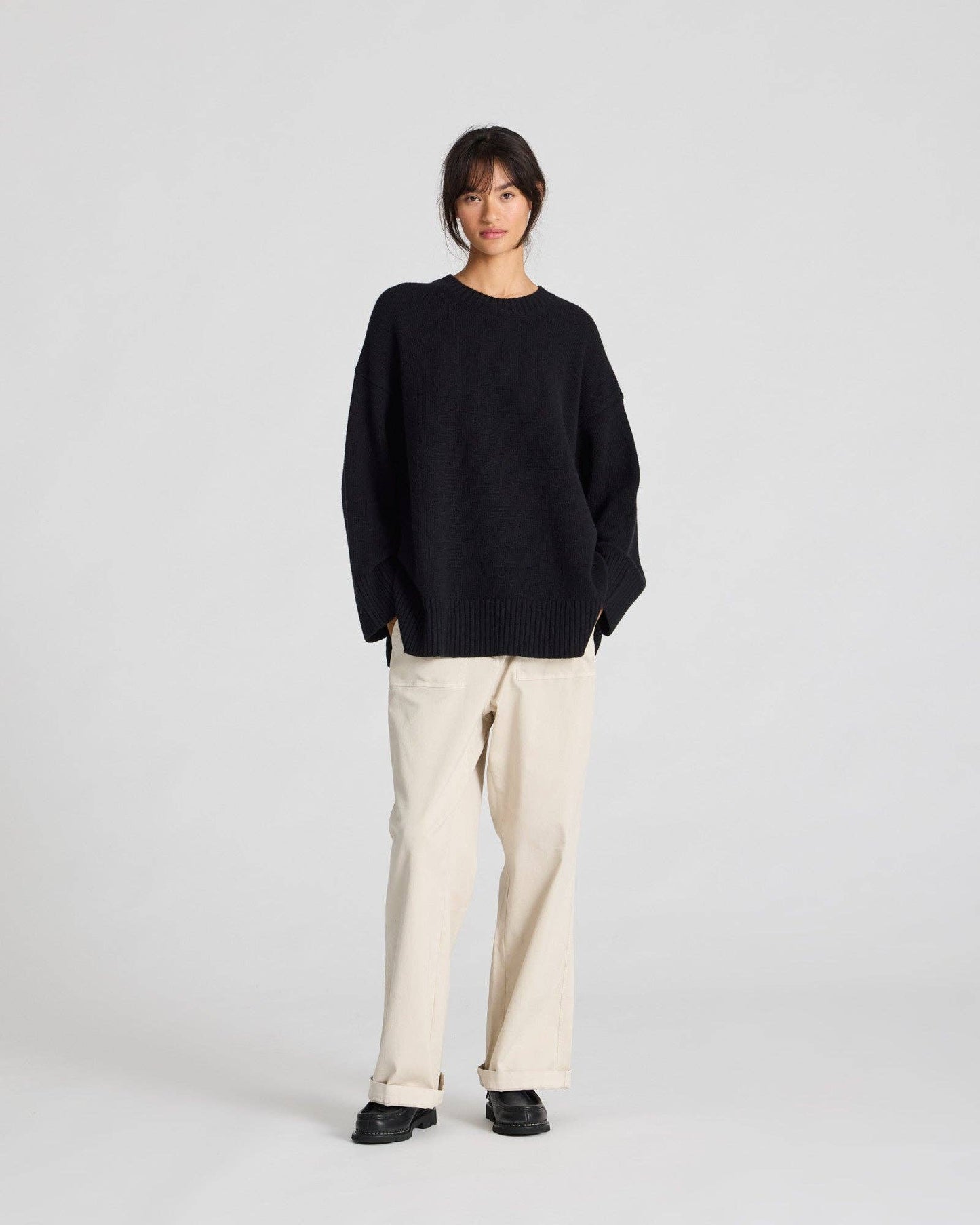 Maglione oversize Vigga in lana d’agnello nero
