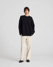 Maglione oversize Vigga in lana d’agnello nero