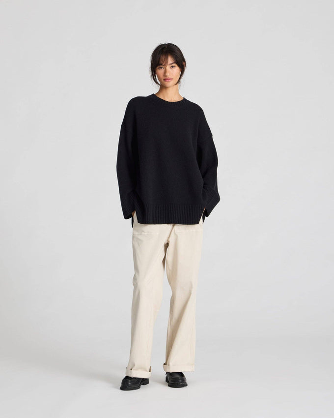 Maglione oversize Vigga in lana d’agnello nero