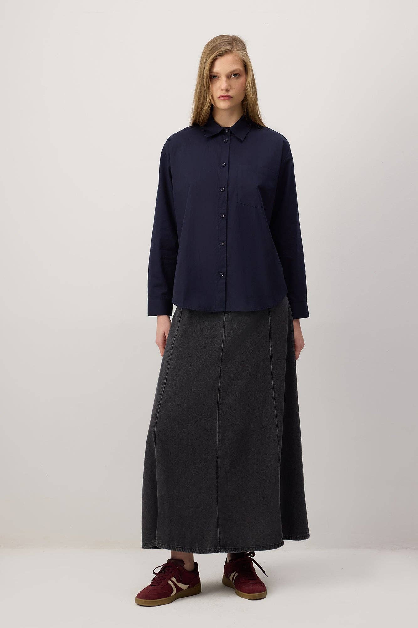 Camicia oversize con tasca applicata
