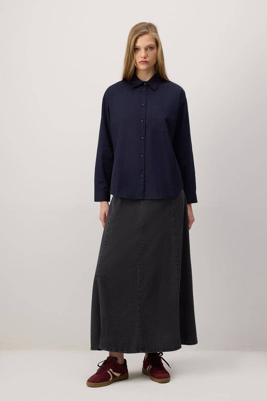 Camicia oversize con tasca applicata