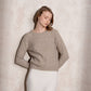 Maglione girocollo a trecce in maglia