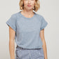 T-shirt essenziale pigmentata da donna Dusty Aqua