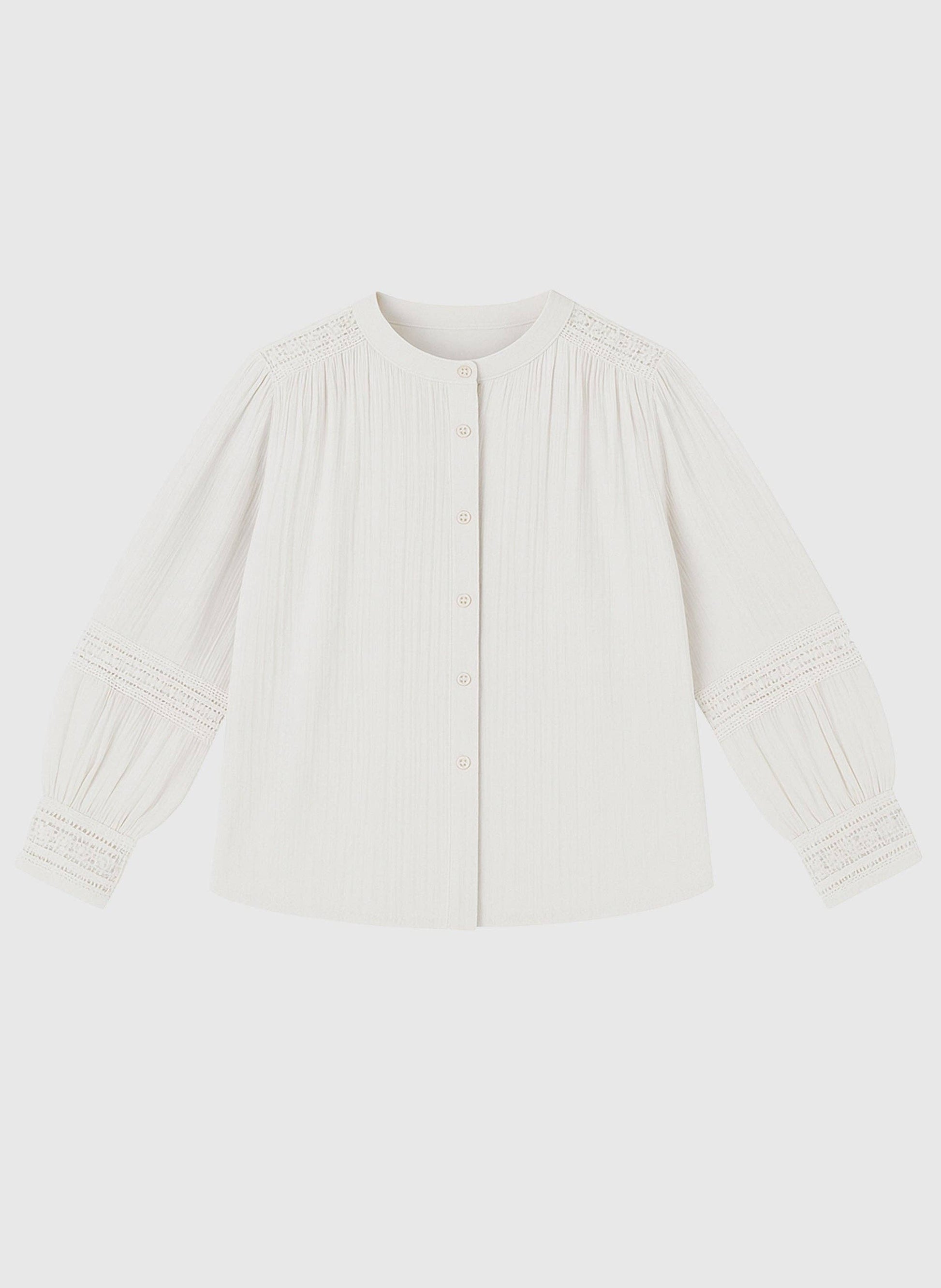 Camicia bianca con inserti in pizzo
