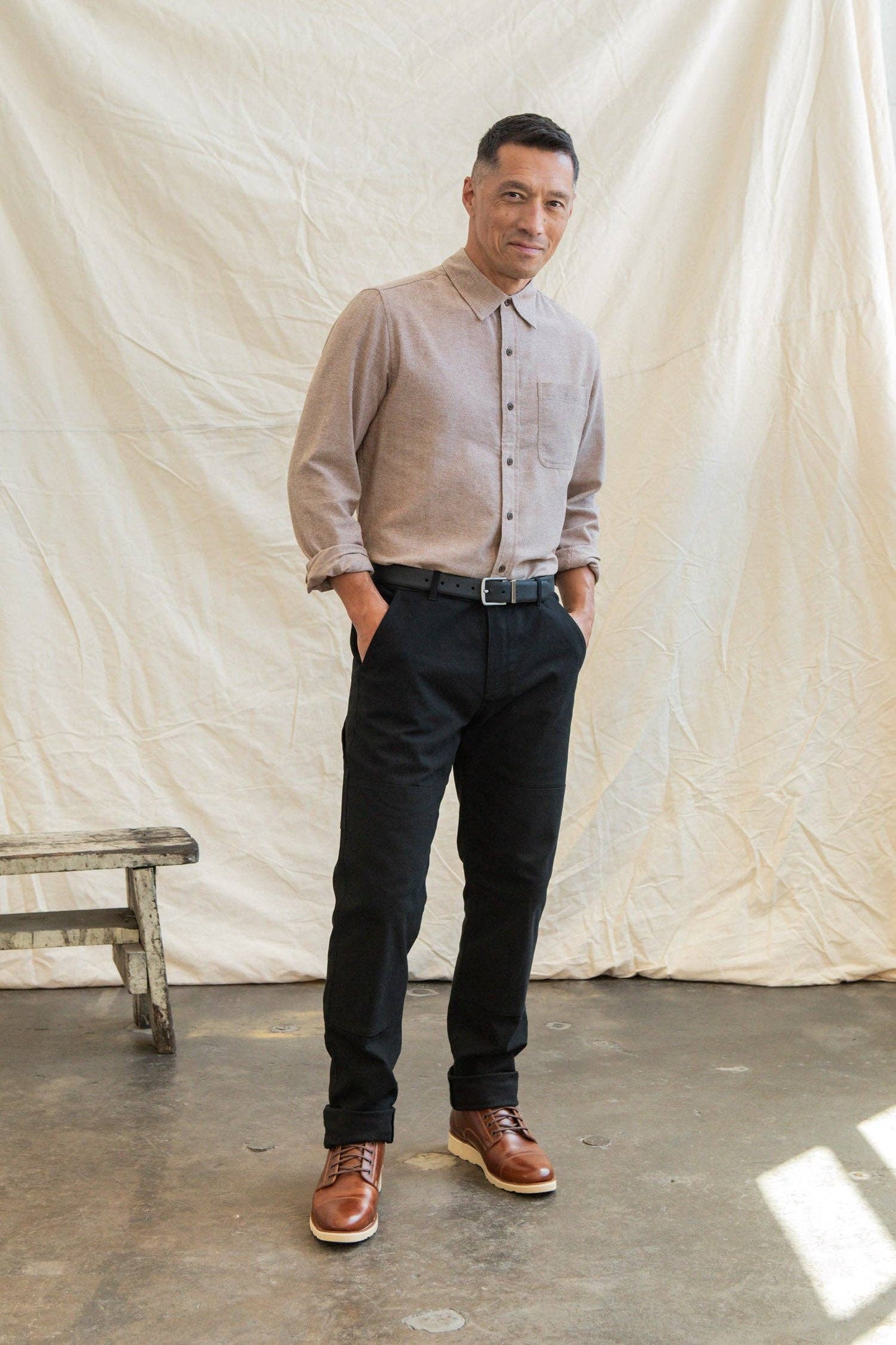 Camicia Larson in chambray ruggine