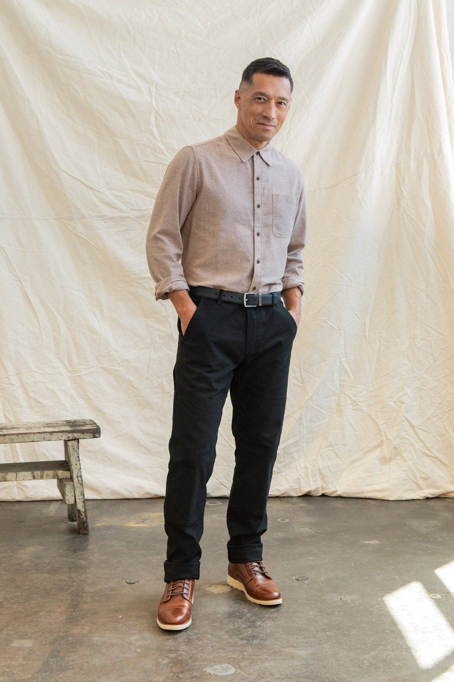 Camicia Larson in chambray ruggine