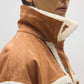 Soprabito effetto suede con bordo in shearling