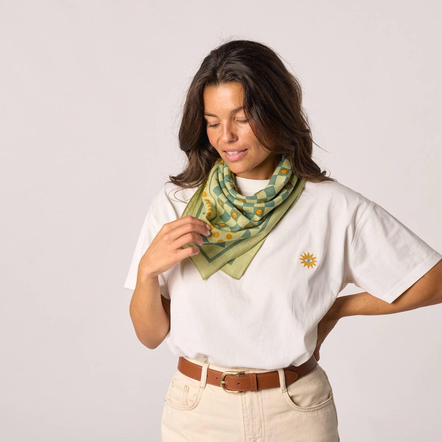Foulard in cotone biologico Romane verde