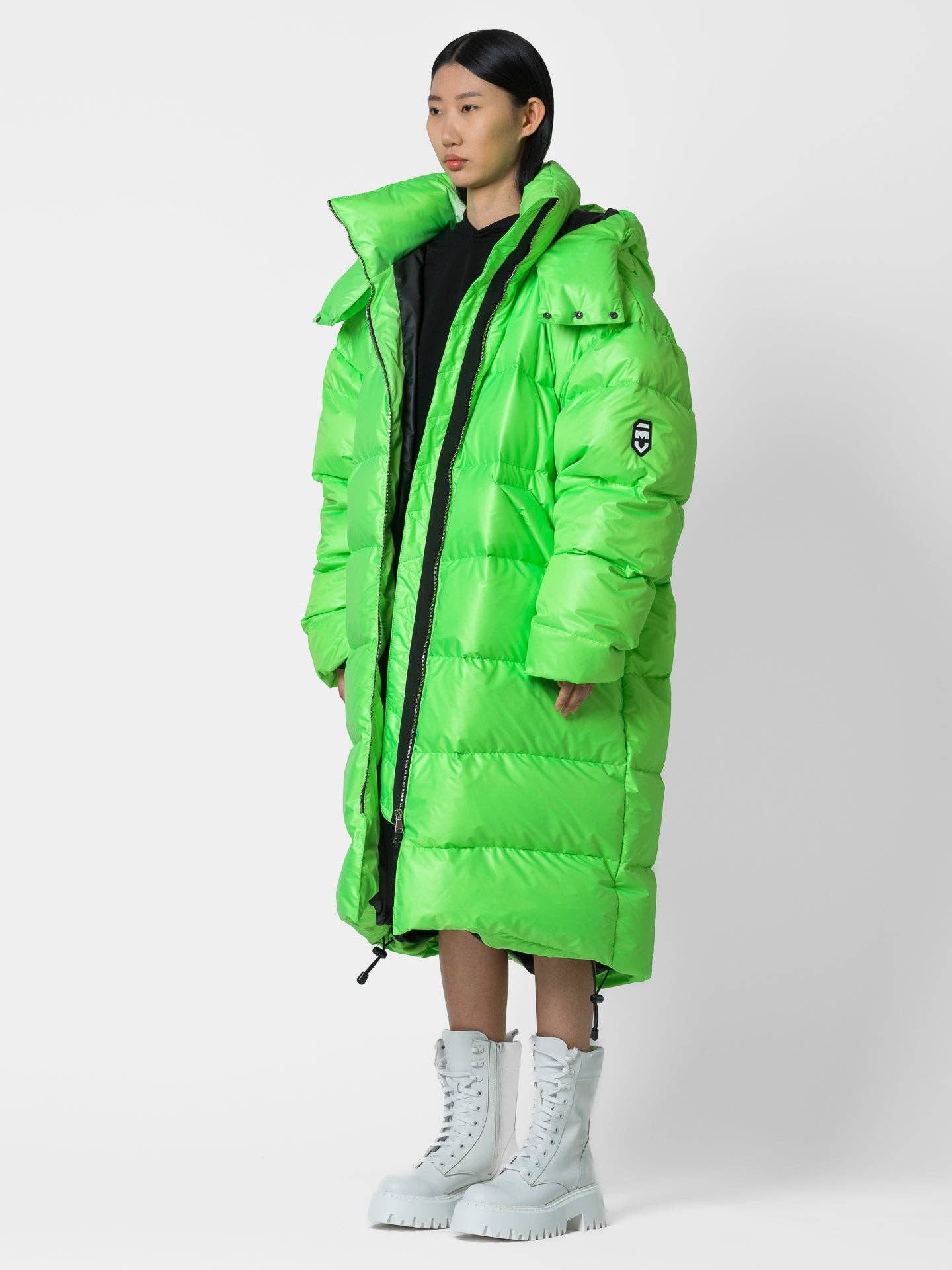 Parka lungo oversize con logo
