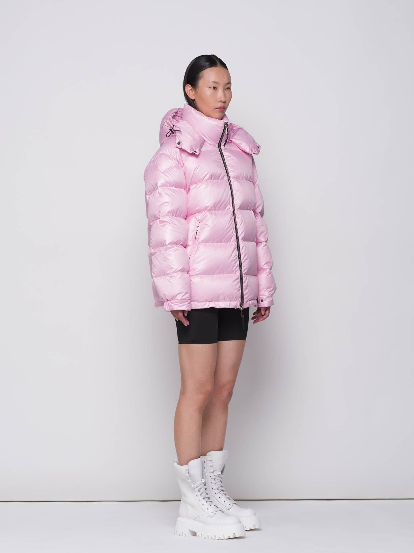 Piumino Puff Rosa Baby con Cappuccio
