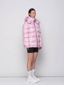 Piumino Puff Rosa Baby con Cappuccio