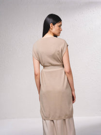 Gilet lungo in rete metallica con cintura
