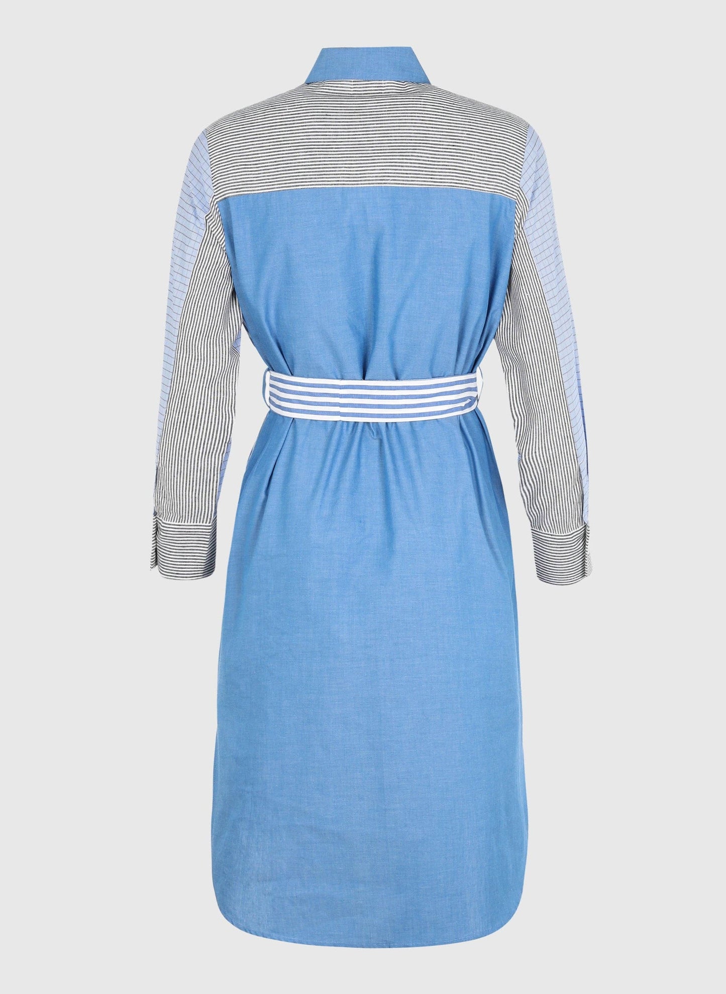 Abito camicia a righe blu Sissinou