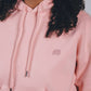 Felpa hoodie oversize in cotone biologico rosa tenue da donna