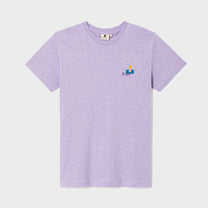T-shirt vintage in cotone biologico viola