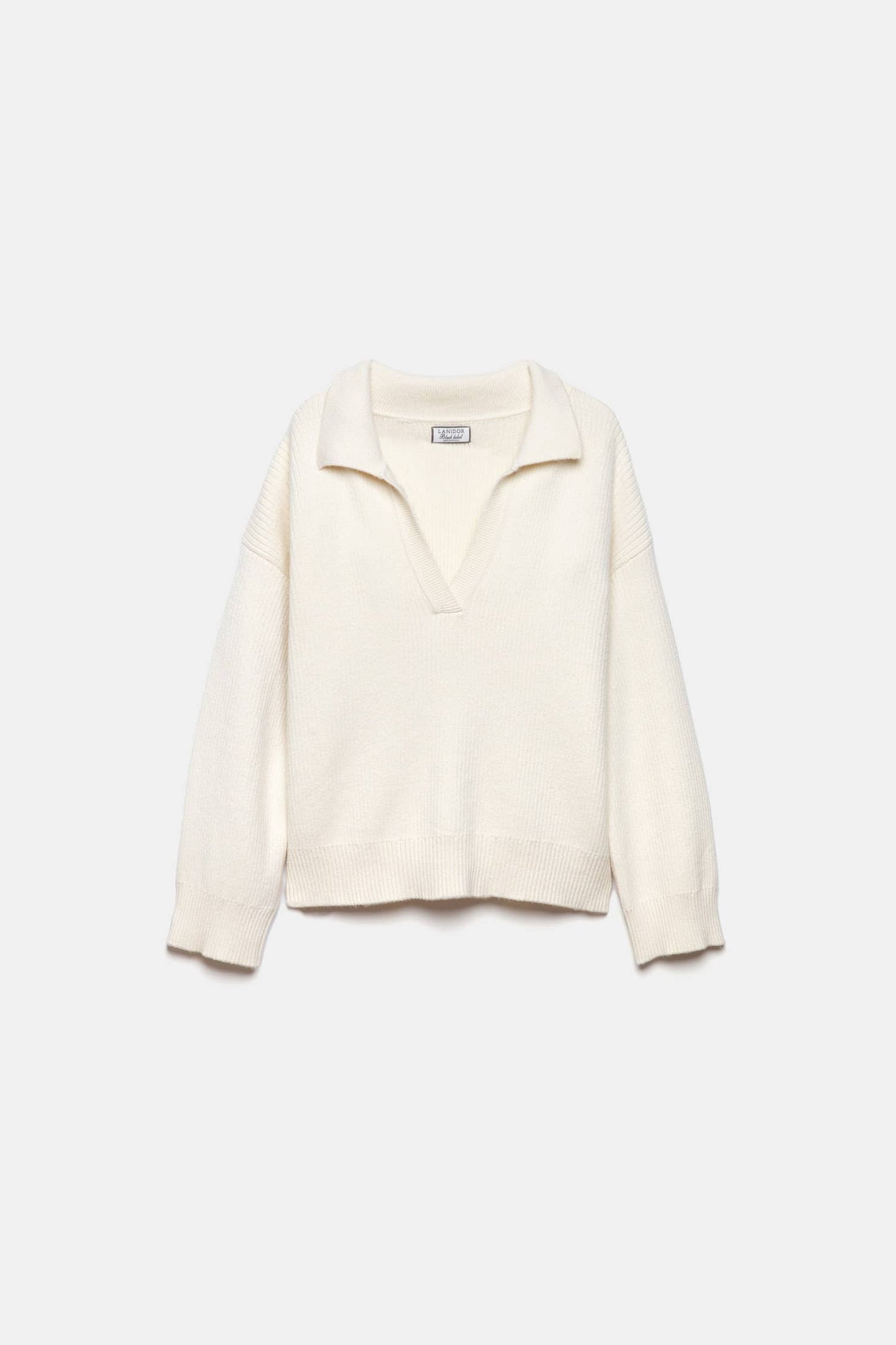 Maglione a maglia rasata con collo polo