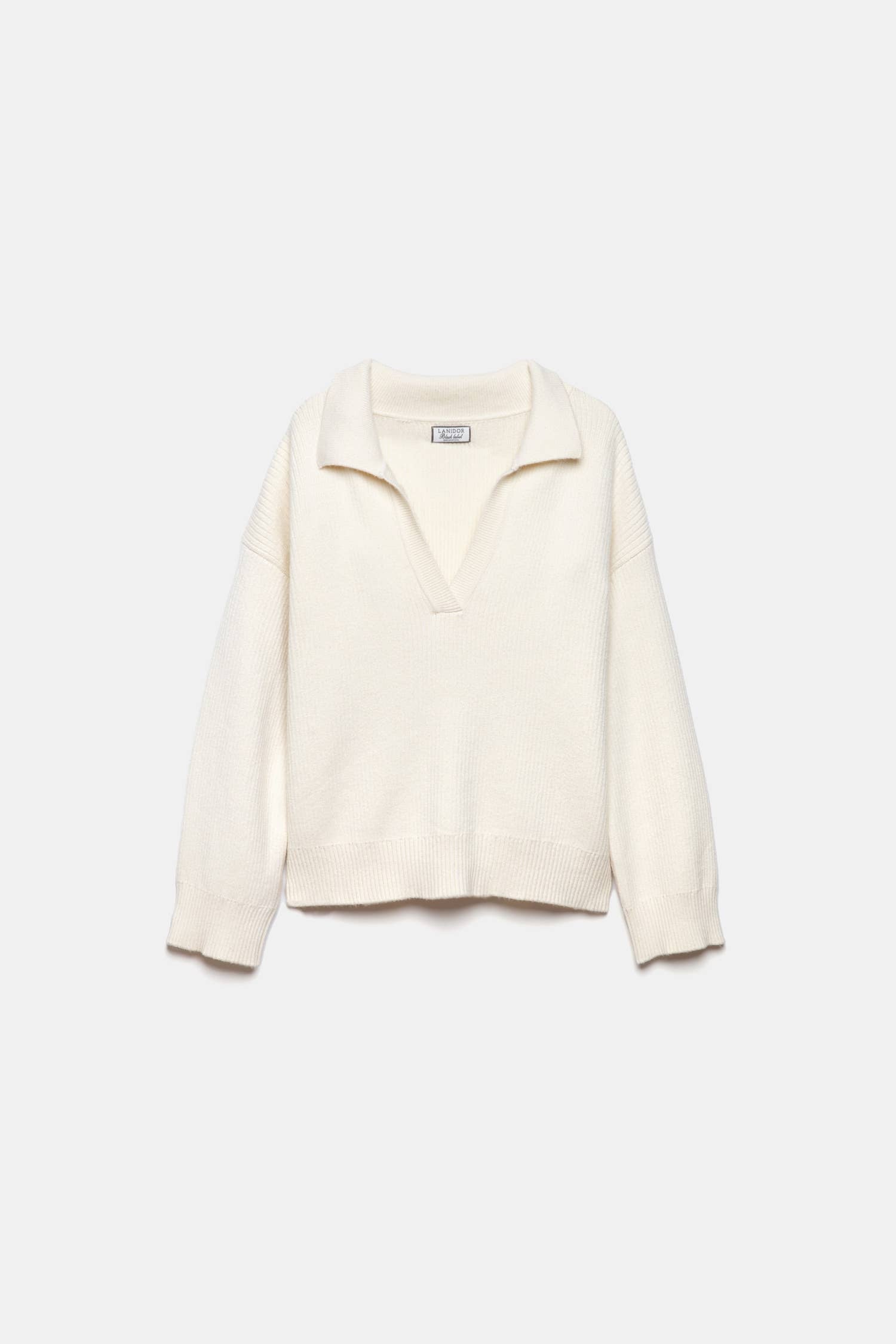 Maglione a maglia rasata con collo polo