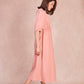 Abito midi con scollo a V e bordi in pizzo