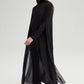 Tunica maxi oversize in chiffon nero