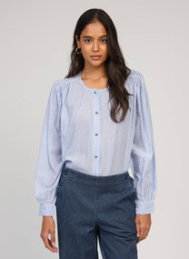 Blusa Sajona a righe blu