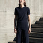 T-shirt in lana merino e seta