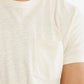 T-shirt uomo in canapa e cotone bio con taschino avorio